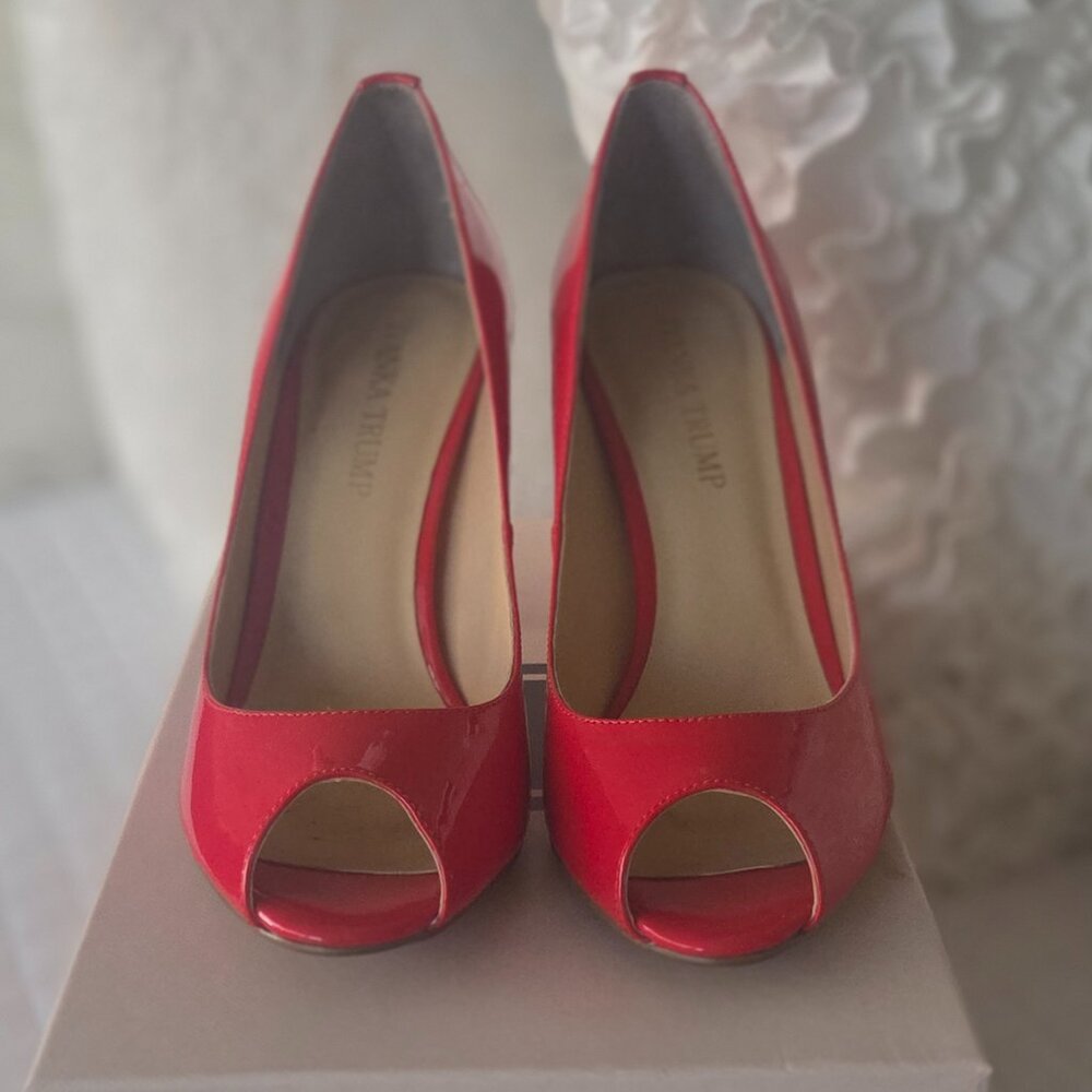 Ivanka Trump Red peep toe Patent heels